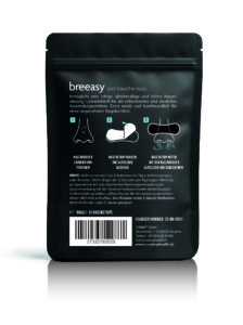 Verpackung der breeasy Nasenstrips Rückseite